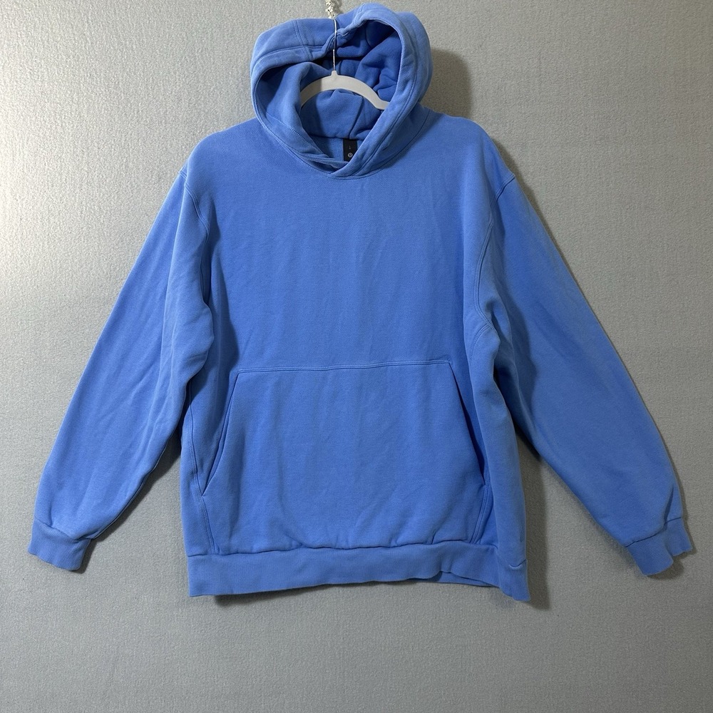 Lululemon Hoodie Men's Size Large Blue Thick Pullover Fleece Athletic Gym